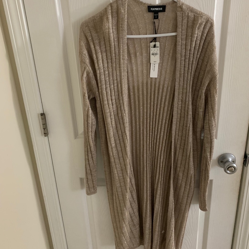 Beige longline cardigan